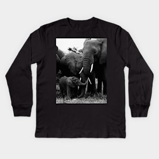 Vintage Kenya Elephants Kids Long Sleeve T-Shirt